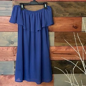 🌼Adorable Ruffle OTS Blue Mini Dress🌼
